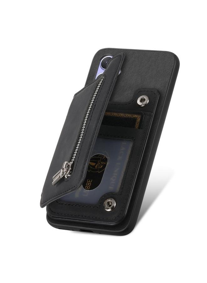 erorex - Case For Motorola Moto G Play 2024 4G Retro MagSafe Zipper Wallet Card Bag Back Phone Case - Image 1