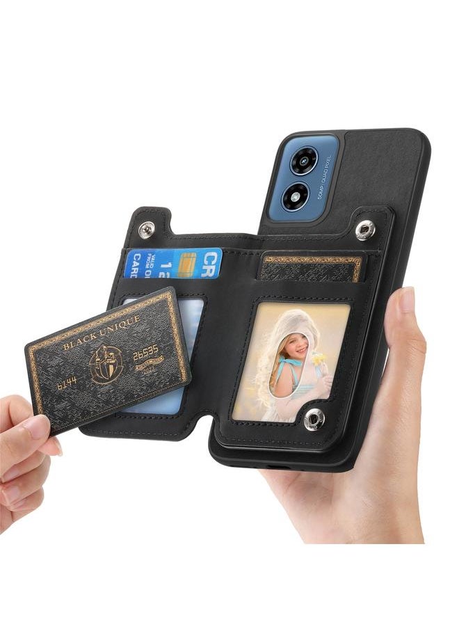 erorex - Case For Motorola Moto G Play 2024 4G Retro MagSafe Zipper Wallet Card Bag Back Phone Case - Image 1
