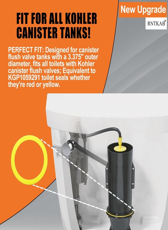 RNTKAB SABGSH Flush Valve Seal for Kohler, 2-Pack GP1059291 Silicone Replacement for Toilets - Upgraded Seal Kit Compatible with Kohler K-GP1059291 Canister - Image 2