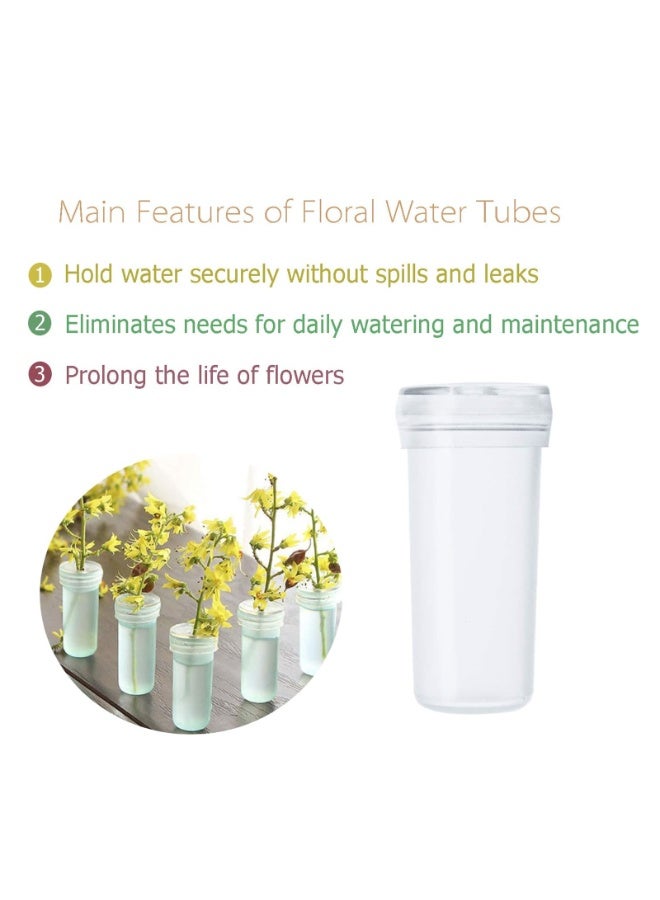 SUNSAR 20 Pcs Clear Floral Water Tubes, Plastic Water Tubes for Flowers, Floral Vials with Caps for Decoration Flower(Short ) - Image 4