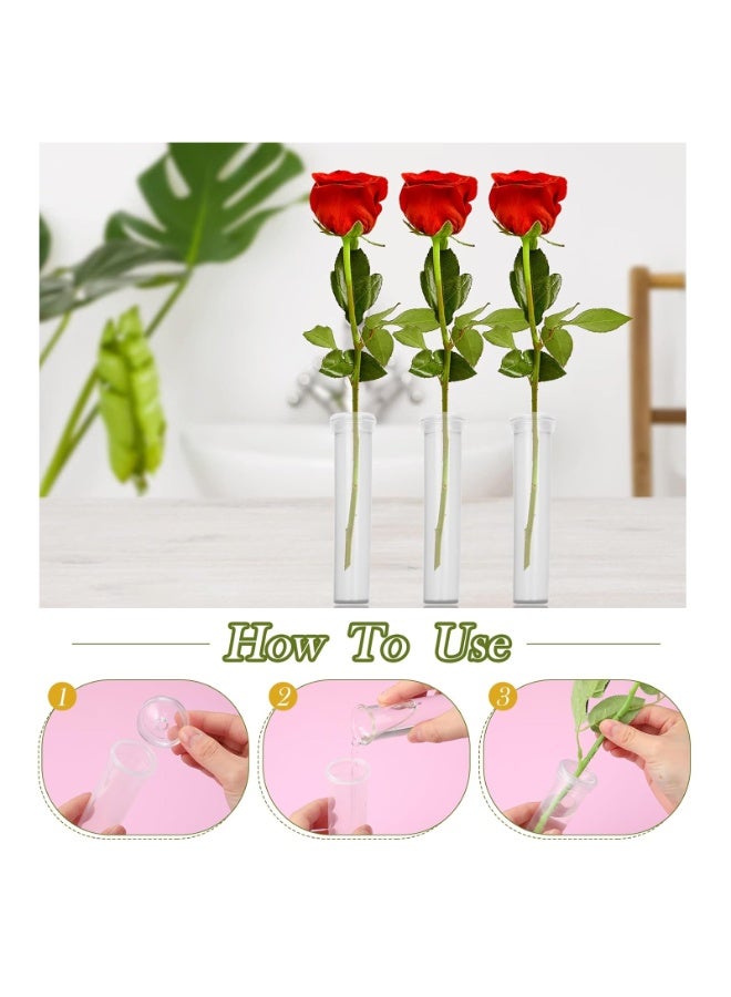 SUNSAR 20 Pcs Clear Floral Water Tubes, Plastic Water Tubes for Flowers, Floral Vials with Caps for Decoration Flower(Short ) - Image 3