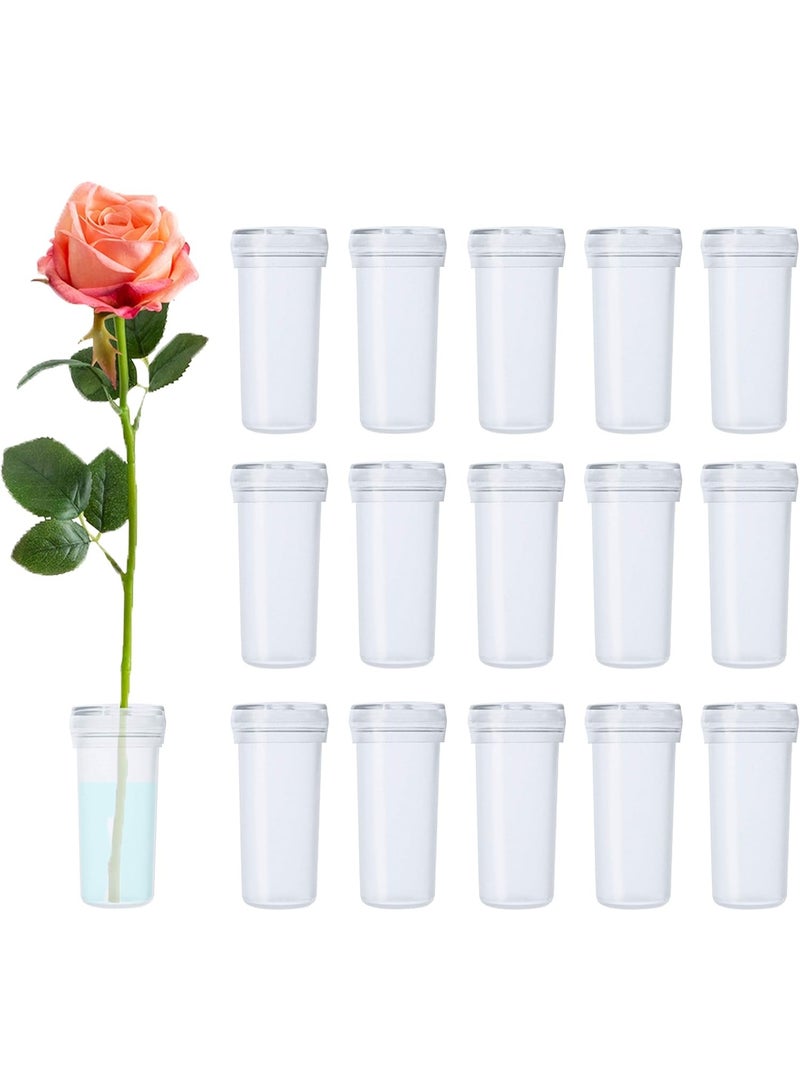 SUNSAR 20 Pcs Clear Floral Water Tubes, Plastic Water Tubes for Flowers, Floral Vials with Caps for Decoration Flower(Short ) - Image 1