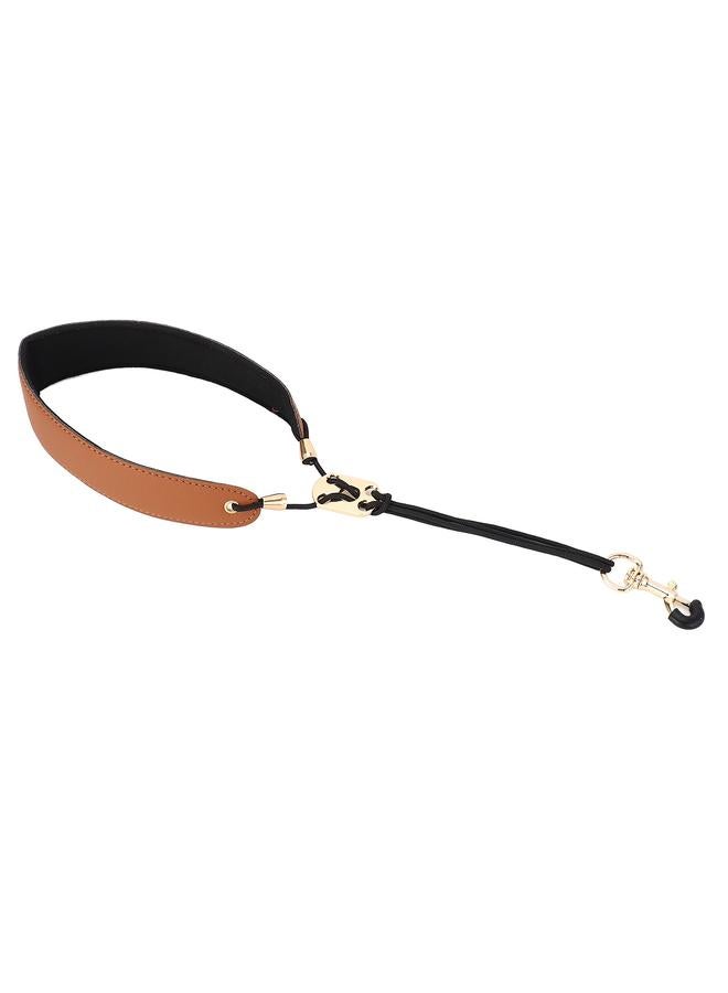 Saxophone Strap Soft PU Leather Nylon Saxophone Hook Strap Adjustable Length Sax Neck Strap for Alto Baritone Tenor Treble Saxophones Brown