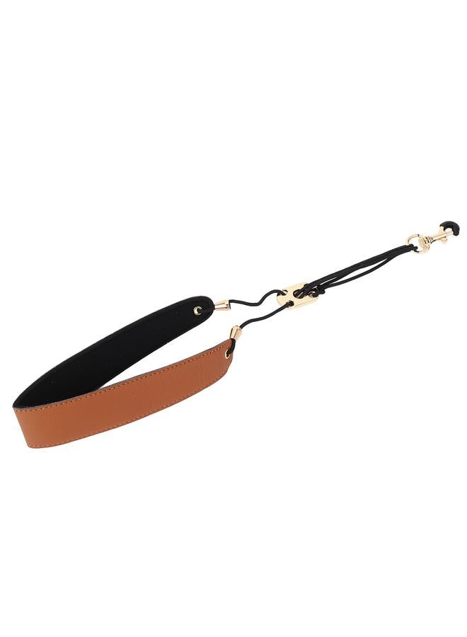 Saxophone Strap Soft PU Leather Nylon Saxophone Hook Strap Adjustable Length Sax Neck Strap for Alto Baritone Tenor Treble Saxophones Brown
