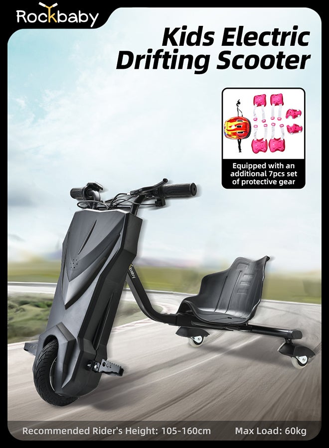 Rockbaby 36V High-Power 360°Children/Adult Electric Drifting Scooter-Adjustable With Bluetooth And Protective Gear 68.5X54X21cm Black - Image 2