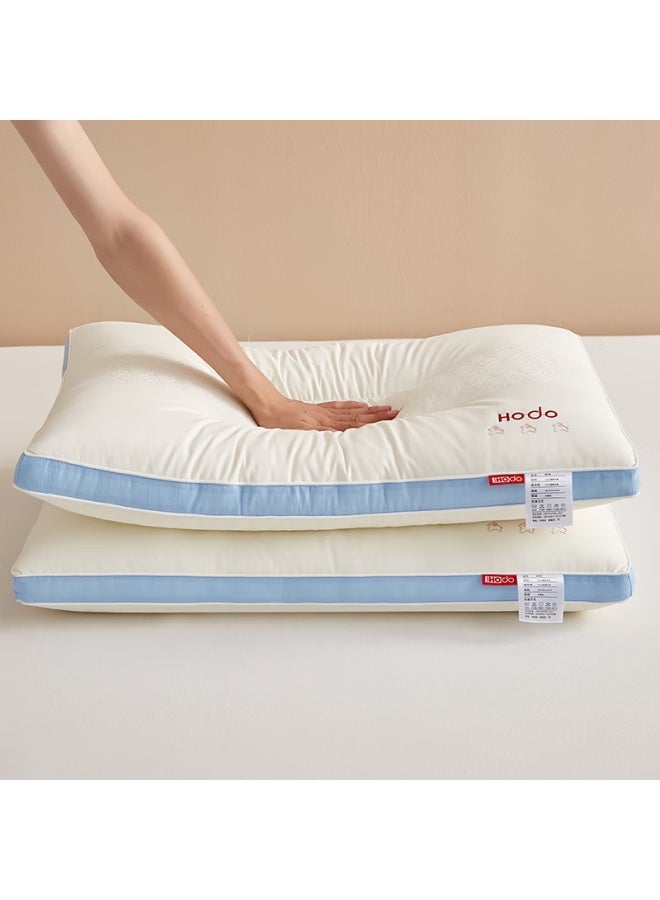 Red Bean Hongdou Cashmere Protein Pillow, Neck Support Pillow, Sleep Aid For Cervical Spondylosis, Deep Sleep Special Pillow Core, 48*74 High Pillow, One Blue - Image 4