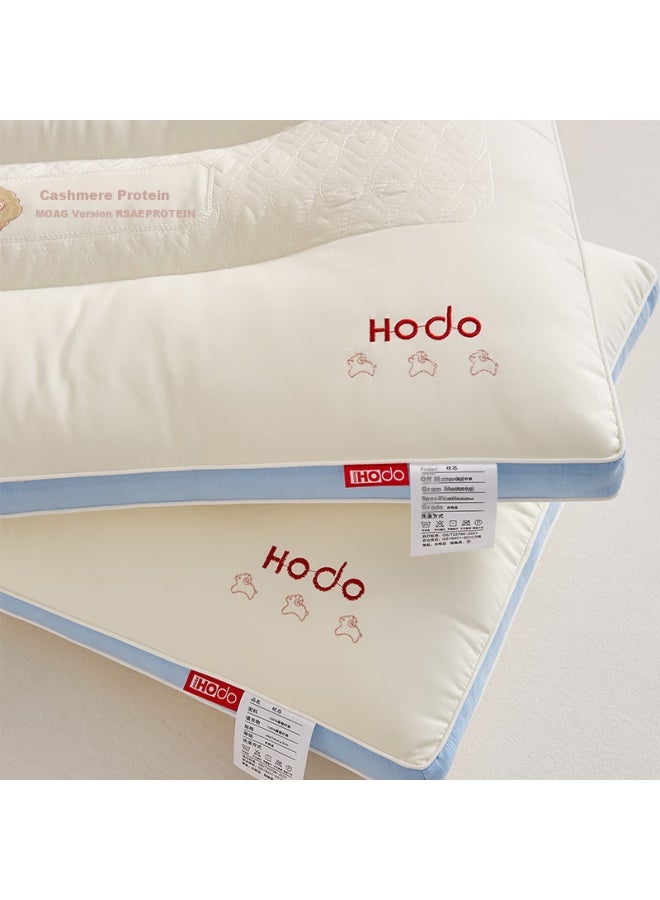 Red Bean Hongdou Cashmere Protein Pillow, Neck Support Pillow, Sleep Aid For Cervical Spondylosis, Deep Sleep Special Pillow Core, 48*74 High Pillow, One Blue - Image 5