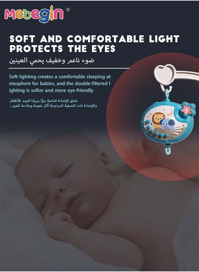MEBEGIN - Musical Baby Crib Mobile Toy with Lights and Music Star Projector Function and Cartoon Rattles Musical Box with 400 Melodies Toy for Newborn Sleep - Image 1
