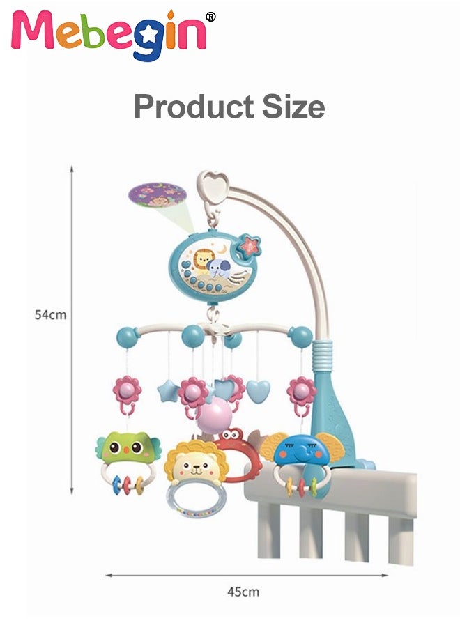 MEBEGIN - Musical Baby Crib Mobile Toy with Lights and Music Star Projector Function and Cartoon Rattles Musical Box with 400 Melodies Toy for Newborn Sleep - Image 1