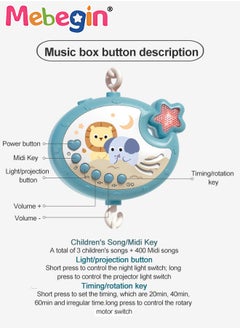 MEBEGIN Musical Baby Crib Mobile Toy with Lights and Music Star Projector Function and Cartoon Rattles Musical Box with 400 Melodies Toy for Newborn Sleep  - Image 4