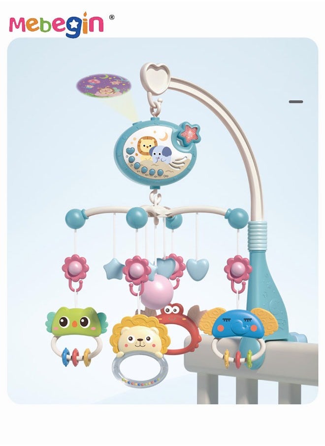 MEBEGIN - Musical Baby Crib Mobile Toy with Lights and Music Star Projector Function and Cartoon Rattles Musical Box with 400 Melodies Toy for Newborn Sleep - Image 1
