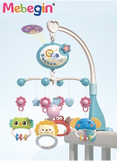 MEBEGIN Musical Baby Crib Mobile Toy with Lights and Music Star Projector Function and Cartoon Rattles Musical Box with 400 Melodies Toy for Newborn Sleep  - Image 1