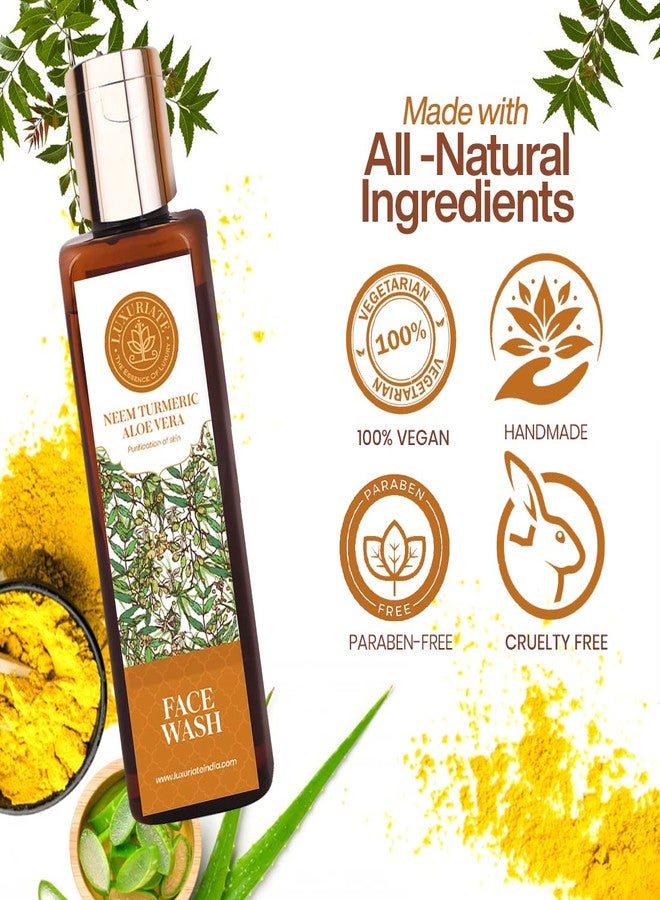 LUXURIATE غسول الوجه الفاخر من النيم والكركم والصبار للجنسين | غسول مغذي ومرطب، مضاد للشيخوخة، مضاد لحب الشباب ويزيل البثور | مناسب لجميع أنواع البشرة | خالٍ من البارابين - 100 مل - Image 3