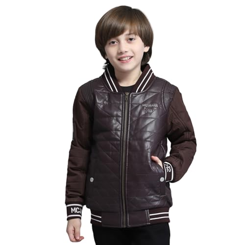 Monte Carlo Boys Solid Wine Band Neck Full Sleeve Jacket - Image 1