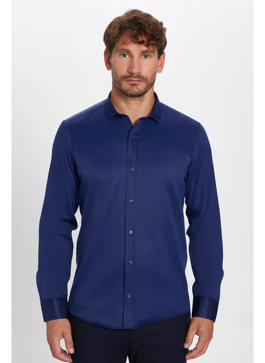 تودورس Modern Slim Fit Slim Fit Plain Men's Shirt