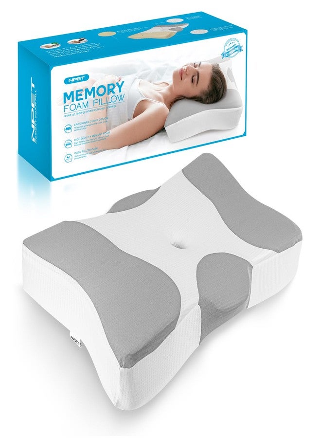 NPET Pain Relief Cooling Pillow for Neck Support,Adjustable Cervical Pillow Cozy Sleeping, Odorless Ergonomic Contour Memory Foam Pillows,Contoured Bed Pillows for Side, Back, and Stomach Sleepers - Image 1