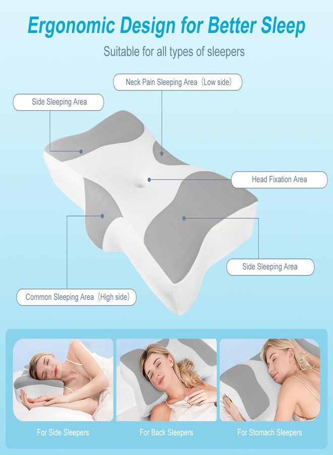 NPET Pain Relief Cooling Pillow for Neck Support,Adjustable Cervical Pillow Cozy Sleeping, Odorless Ergonomic Contour Memory Foam Pillows,Contoured Bed Pillows for Side, Back, and Stomach Sleepers - Image 4