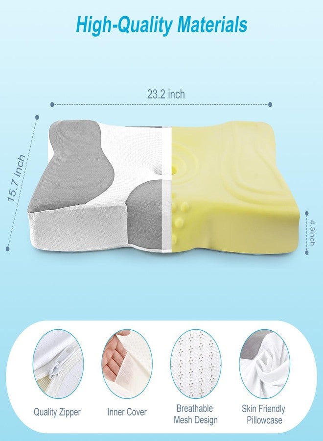 NPET Pain Relief Cooling Pillow for Neck Support,Adjustable Cervical Pillow Cozy Sleeping, Odorless Ergonomic Contour Memory Foam Pillows,Contoured Bed Pillows for Side, Back, and Stomach Sleepers - Image 2