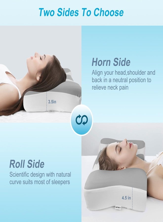 NPET Pain Relief Cooling Pillow for Neck Support,Adjustable Cervical Pillow Cozy Sleeping, Odorless Ergonomic Contour Memory Foam Pillows,Contoured Bed Pillows for Side, Back, and Stomach Sleepers - Image 3