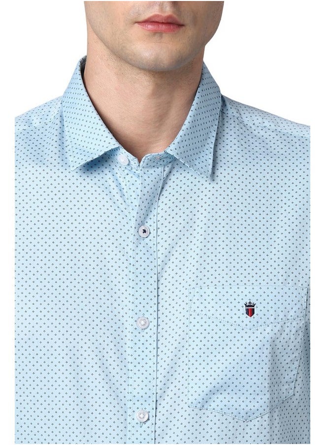 LOUIS PHILIPPE - Louis Philippe Men's Slim Fit Shirt (LYSFCSLB283387_Blue - Image 1