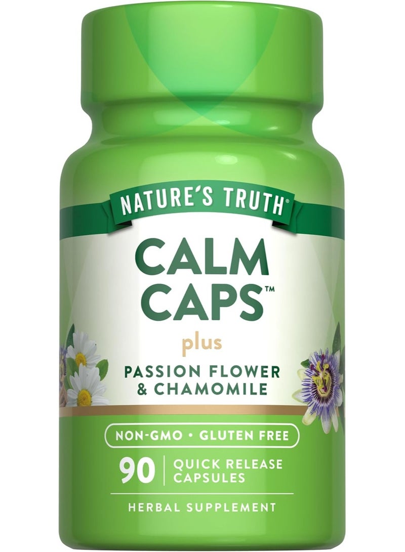 Nature's Truth كالم كابس بلس، زهرة العاطفة والبابونج، 90 كبسولة سريعة الذوبان - Image 1