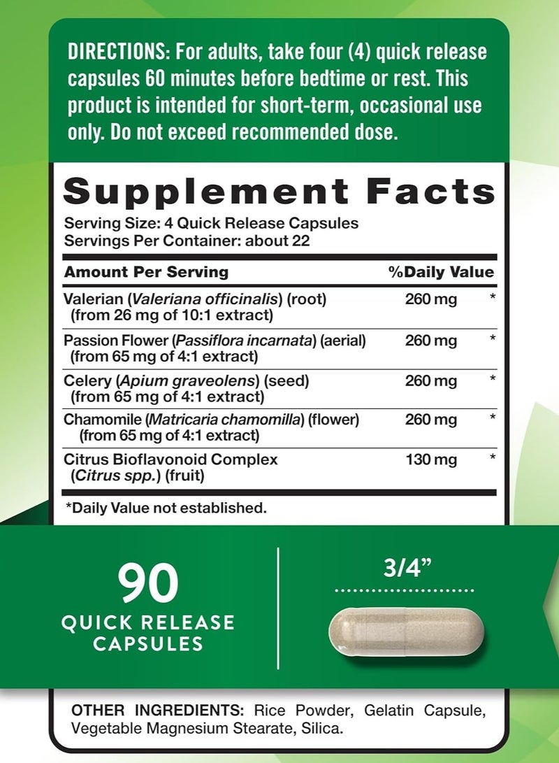 Nature's Truth كالم كابس بلس، زهرة العاطفة والبابونج، 90 كبسولة سريعة الذوبان - Image 3