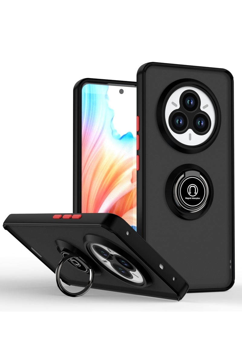 general Case for Realme 14 Pro Plus 5G, Frosted Translucent Hard PC Cover Silicone TPU Bumper Very Thin Shockproof Case with 360 Degree Rotation Ring - Image 1