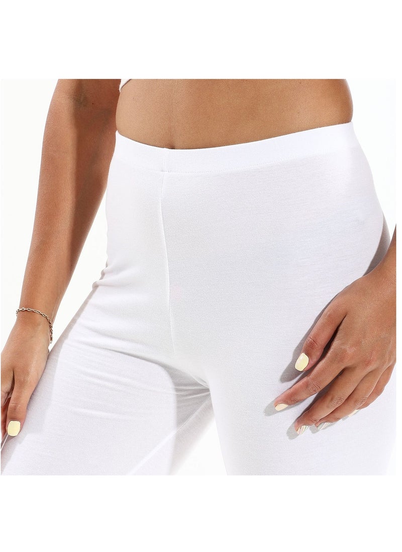 Mesery White Plain Long Short  - Image 3