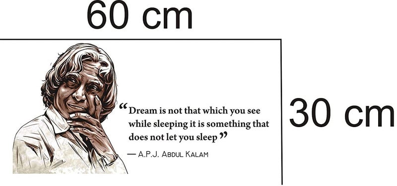 Akki Wold Apj Abdul Kalam Indian Motivational Quote Wall Sticker for Kids Room, School Room,Office, (Black, Size - 30 cm X 60 cm) - Image 2