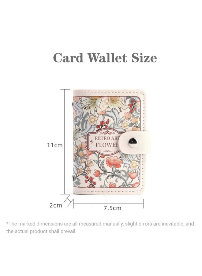 Bukela Credit Card Holder Wallet Flowers Small Woman Wallet with 20 Page 22 Slots, Credit Card Wallets Multi Cards Slots Womens Wallets to Cards Organizer (Flower) - Image 2