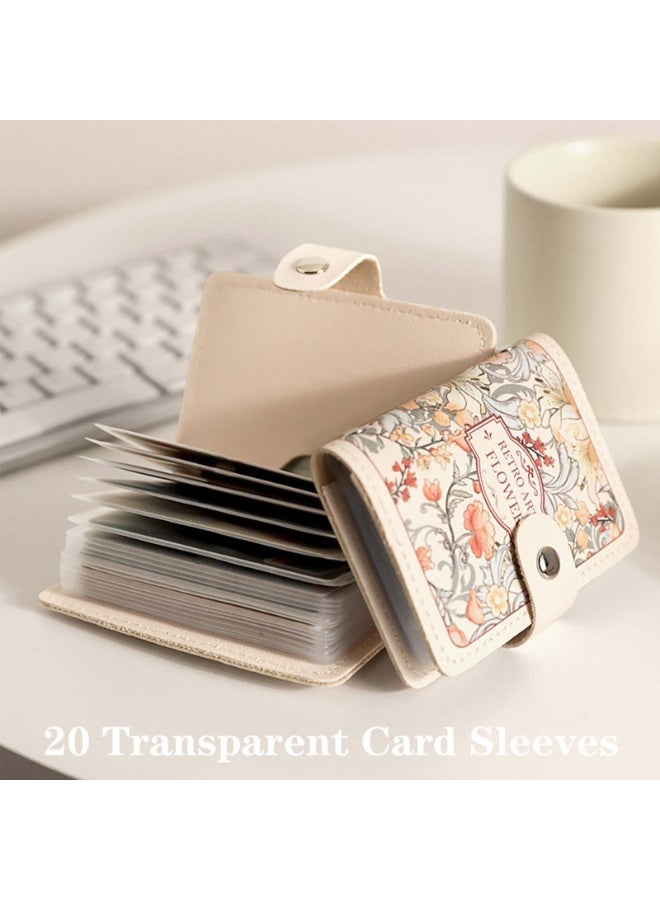 Bukela Credit Card Holder Wallet Flowers Small Woman Wallet with 20 Page 22 Slots, Credit Card Wallets Multi Cards Slots Womens Wallets to Cards Organizer (Flower) - Image 3