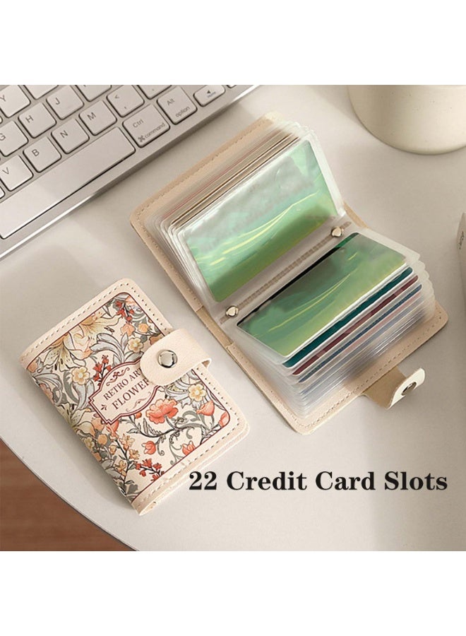 Bukela Credit Card Holder Wallet Flowers Small Woman Wallet with 20 Page 22 Slots, Credit Card Wallets Multi Cards Slots Womens Wallets to Cards Organizer (Flower) - Image 4