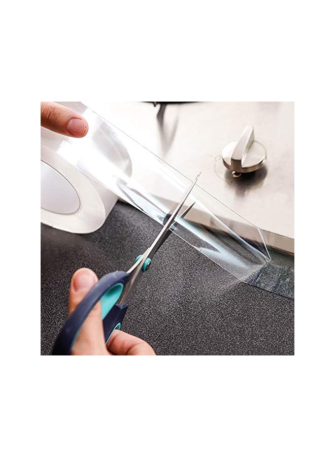 promass Clear Caulk Strip Sealing Strip Acrylic Self Adhesive Transparent Tape Washable Sticker Mildew Proof Tape For Kitchen Sink Basin Edge Bathtub Bathroom Shower Toilet Wall Sealing - Image 3