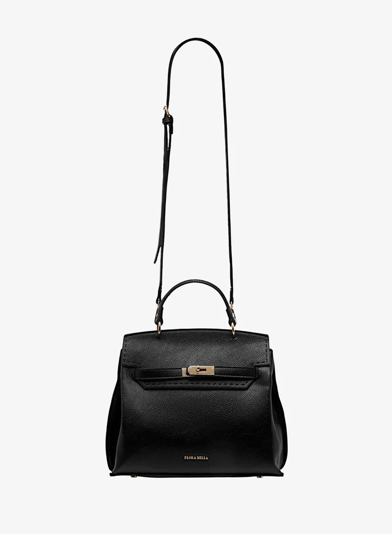 Flora Bella By Shoexpress Solid Satchel Bag with Twist Lock Closure