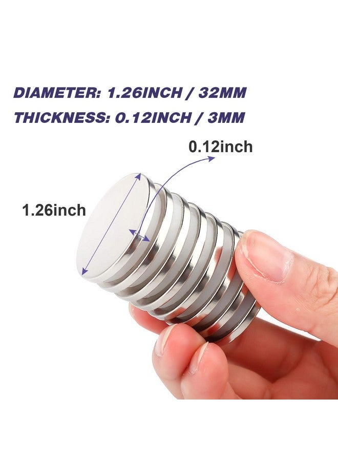 E BAVITE Super Strong Neodymium Disc Double-sided Adhesive Magnets - Powerful Rare Earth 1.26 inch x 1/8 inch - 16 Packs - Image 1
