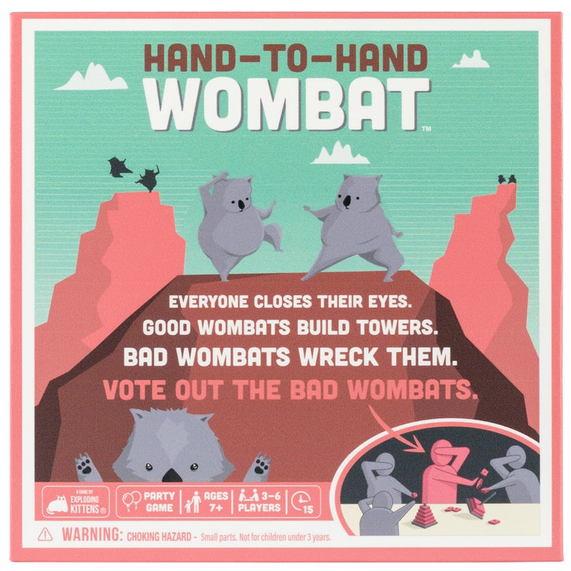 Exploding Kittens LLC Exploding Kittens Hand to Hand Wombat Card Game Fun Family Card Games for Adults Teens & Kids - Fun Party Games, 3-6 Players - Image 1
