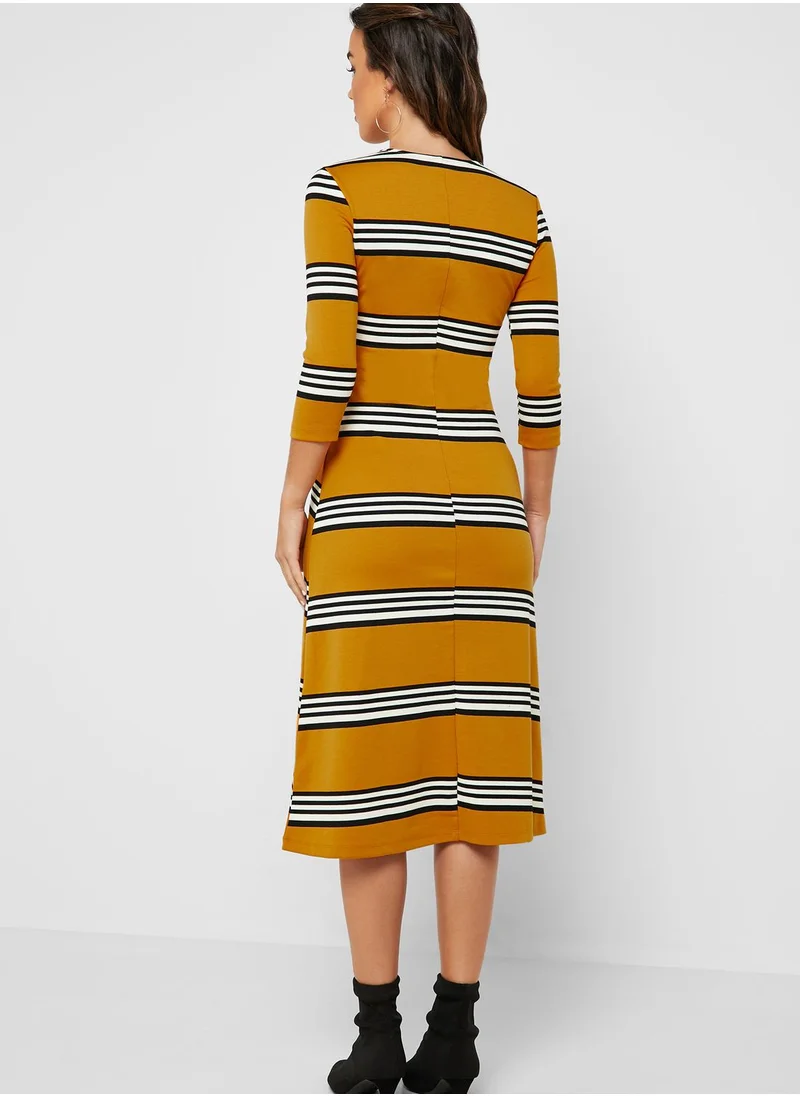 Reserved Striped V-Neck Dress