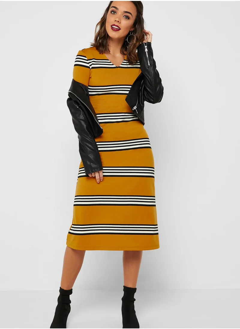 Reserved Striped V-Neck Dress