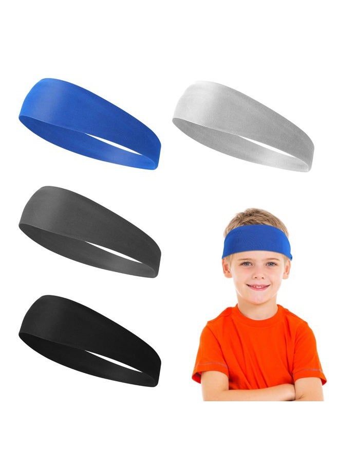 Sibba 4 Pcs Football Sports Fan Headband Basketball Long Hair Bands Baseball Gear Gym Workout Black White Sweatbands Running Yoga Athletic Bandana Nursing Women Men Male Outdoors Accessories - Image 2