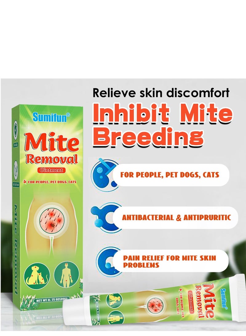 سوميفون مرهم إزالة العث للأشخاص والكلاب الأليفة والقطط، مضاد للبكتيريا والحكة لتخفيف الآلام لمشاكل الجلد العث، يزيل العث، يطرد الحشرات، يخفف الحكة، ينظف ويهدئ البشرة، 20 جرام - Image 2