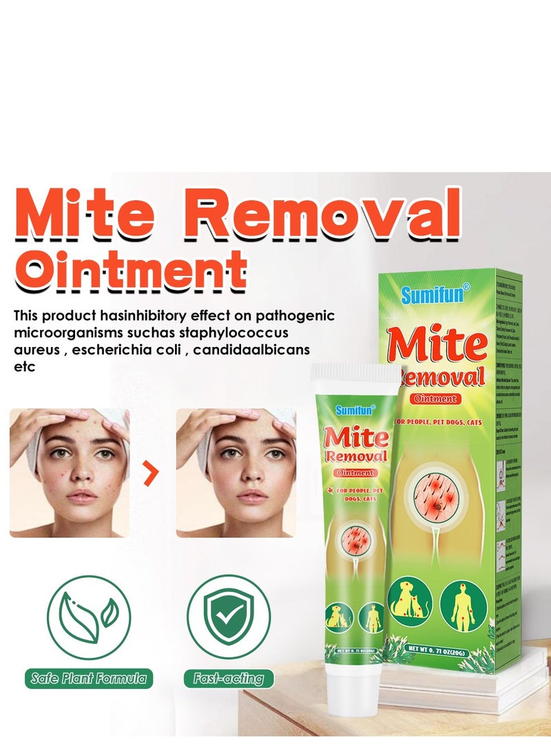 سوميفون مرهم إزالة العث للأشخاص والكلاب الأليفة والقطط، مضاد للبكتيريا والحكة لتخفيف الآلام لمشاكل الجلد العث، يزيل العث، يطرد الحشرات، يخفف الحكة، ينظف ويهدئ البشرة، 20 جرام - Image 3