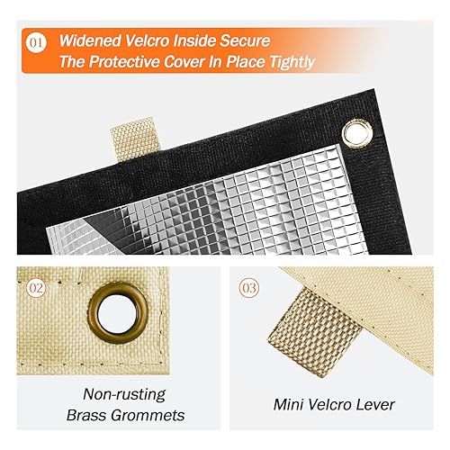 TOHONFOO 2-Way Opening Backflow Preventer Pipe Insulation Cover (5°F) - Irrigation Sprinkler Valve Cover - Water Well Pump Cover - Sturdy 5 Layers for Winter Freeze Protection (36" W x 24" H, Beige) - Image 4