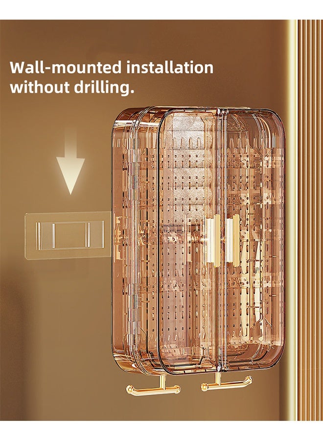 Jewelry Storage Boxes, Accessory Storage Boxes, Cosmetic Storage Boxes, Waterproof And Dustproof Display Boxes With LIDS, Wall-Mounted Shelves, No Need For Drilling, Suitable For Living Rooms, Bedrooms And Dressing Tables. - Image 4