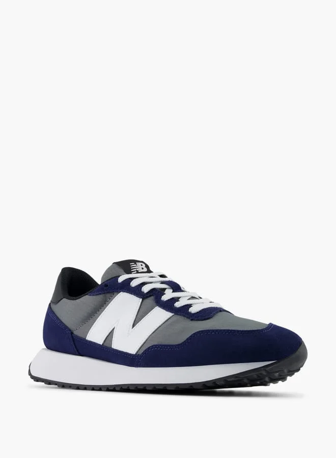 نيو بالانس Men's Logo Detail Sneakers with Lace-Up Closure - 237