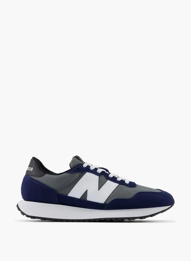نيو بالانس Men's Logo Detail Sneakers with Lace-Up Closure - 237