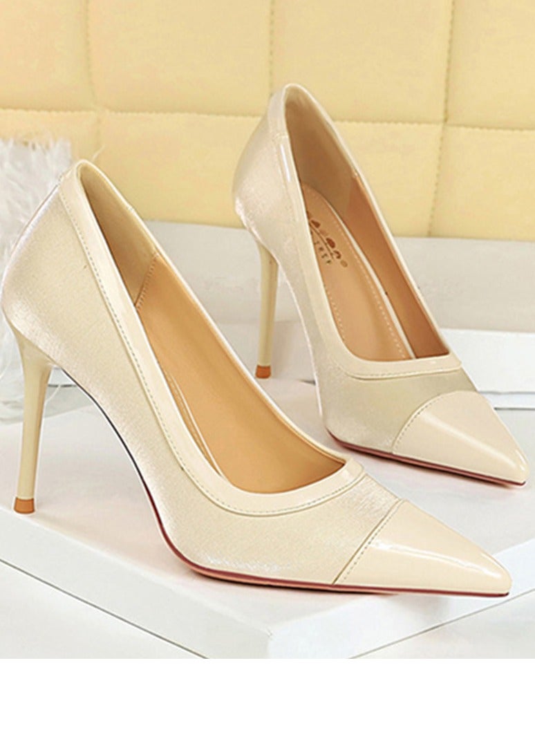 بيج تري مضخات الحزب الأنيقة للمرأة أشارت إلى إصبع القدم المغلق الكعب العالي الشمبانيا 9.5CM - Image 2