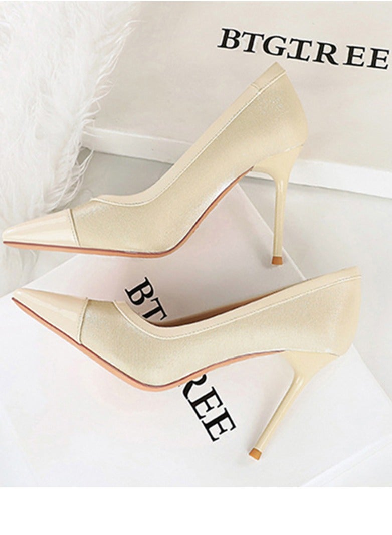 بيج تري مضخات الحزب الأنيقة للمرأة أشارت إلى إصبع القدم المغلق الكعب العالي الشمبانيا 9.5CM - Image 3