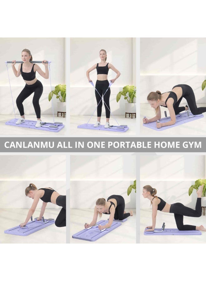 Aideli Upgraded Version Multifunctional Sliding Pilates Reformer Board with Timer, Yoga Bar, Ab Core Workout Trainer Machine, Foldable Home Exercise Equipment - Image 3