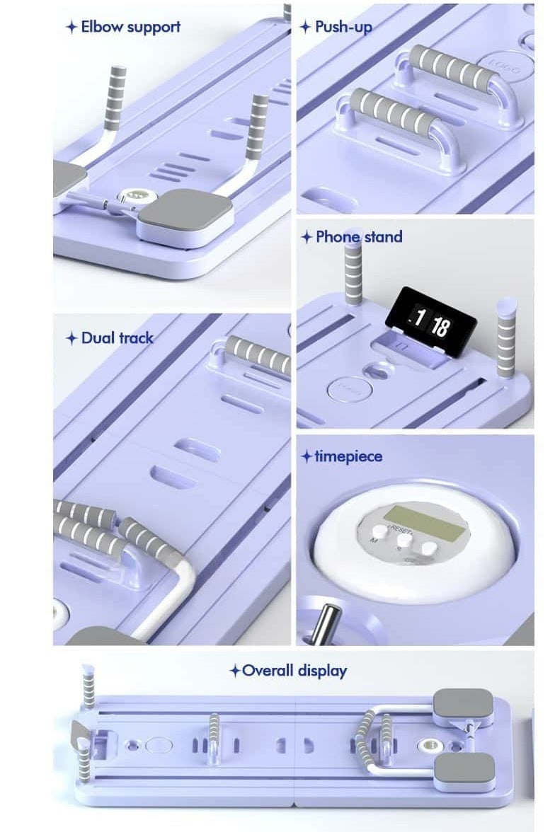 Aideli Upgraded Version Multifunctional Sliding Pilates Reformer Board with Timer, Yoga Bar, Ab Core Workout Trainer Machine, Foldable Home Exercise Equipment - Image 5