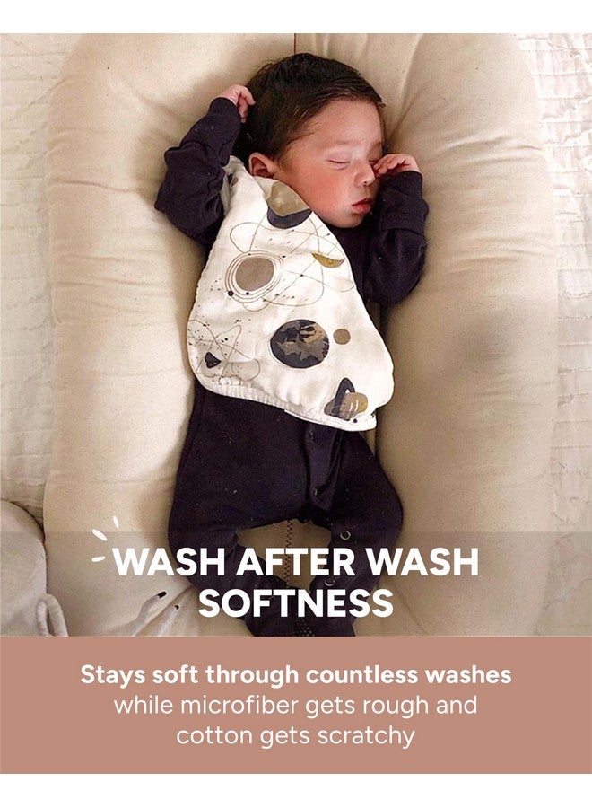 Nightingale Baby Washcloths,Organic Cotton Muslin with Rayon Made from Bamboo-Soft Burp Cloths for Newborn Sensitive Skin-12x12 Face or Baby Towel-Bath Baby Essentials-6Pack (Feather-Succulent-Galaxy) - Image 5